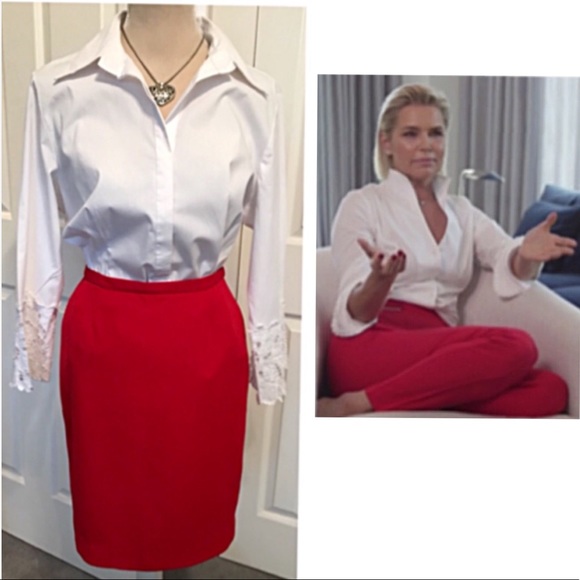 Willi Smith Tops - Willi Smith, White Button Down Lace Cuffed Shirt